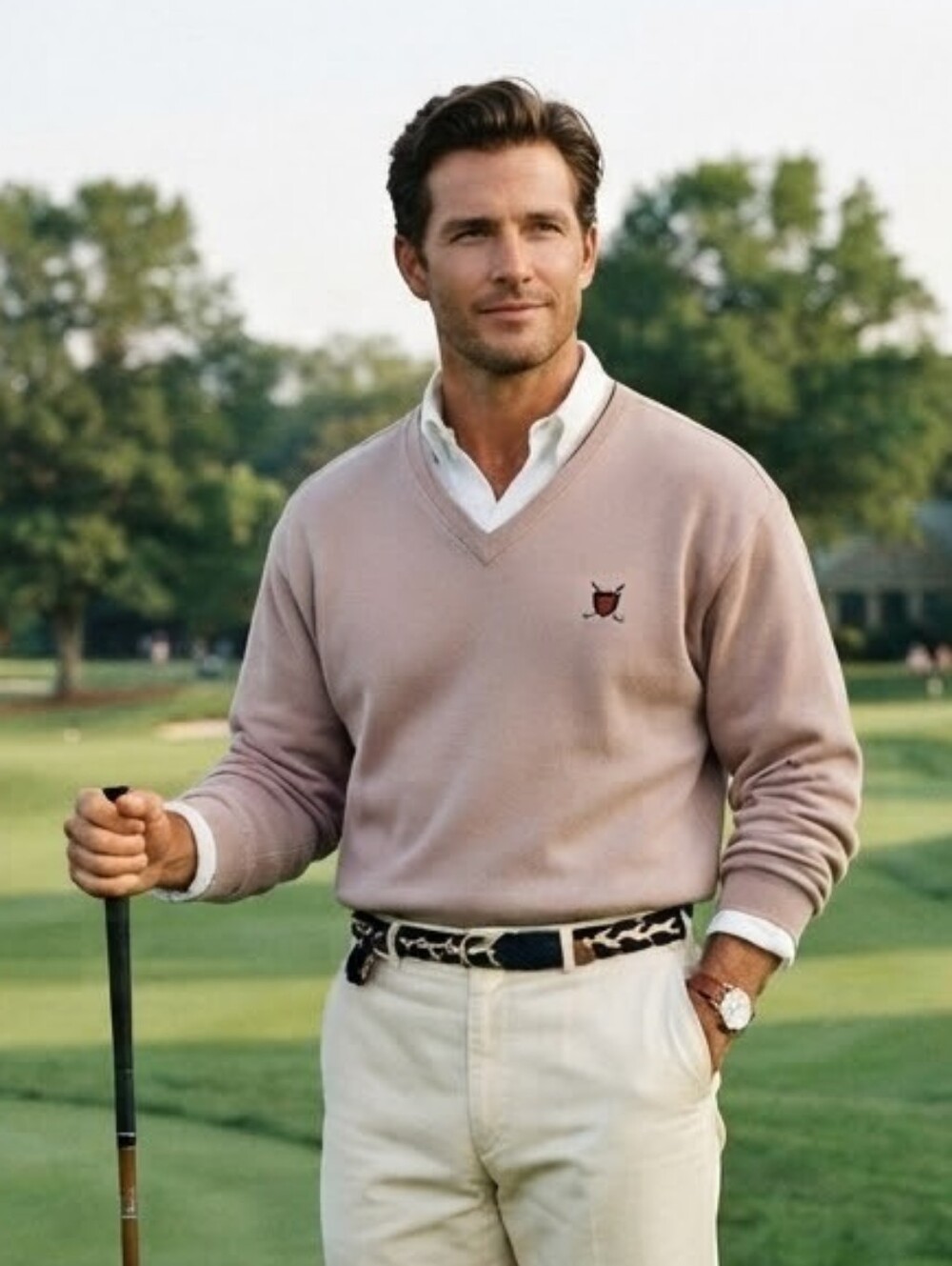 Polo Golf Ralph Lauren XL Vintage 90s V-Neck Sweatshirt Old Money Country Club